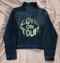 Load image into Gallery viewer, 2XL Love Tour denim gold jacket