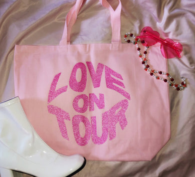 Love Tour pink large tote bag